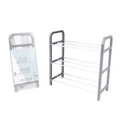 SCARPIERA IN PLASTICA 3 RIPIANI LIVELLI SALVASPAZIO 40X19X42CM PORTA SCARPE CASA