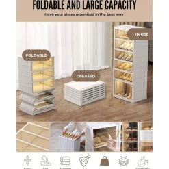 SCARPIERA PIEGHEVOLE IMPILABILE A 6 RIPIANI ANTIPOLVERE TRASPIRANTE 120X37X51CM