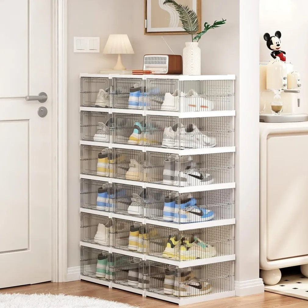 SCARPIERA PIEGHEVOLE SCARPE RICHIUDIBILE 6 CONTENITORI SALVASPAZIO 105X25.5X34.5CM