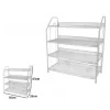 SCARPIERA PORTA SCARPE 4 RIPIANI PIANI IN METALLO BIANCO MOBILE SALVASPAZIO
