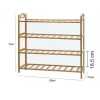 SCARPIERA PORTA SCARPE 4 RIPIANI PIANI LEGNO BAMBOO BAMBU SCAFFALE MOBILE 69413