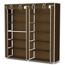 SCARPIERA SALVASPAZIO 7 RIPIANI 36 PAIA SCAFFALE ACCIAIO E TESSUTO TNT MARRONE