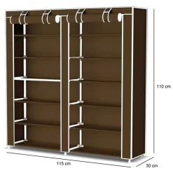SCARPIERA SALVASPAZIO 7 RIPIANI 36 PAIA SCAFFALE ACCIAIO E TESSUTO TNT MARRONE
