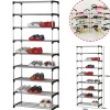 SCARPIERA SCAFFALE CASA MULTIUSO 9 RIPIANI IN METALLO IMPILABILE 60X30X140CM