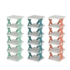 SCARPIERA SCAFFALE PORTAOGGETTI MODULARE SALVASPAZIO 6 RIPIANI 81 X 26 X 24 CM