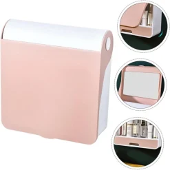 SCATOLA ESPOSITORE ORGANIZER TRUCCO CONTENITORE PER COSMETICI PORTA TRUCCHI ROSA