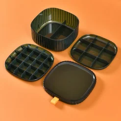 SCATOLA IMPILABILE TRASPARENTE 3 STRATI COPERCHIO PORTAGIOIE DONNA PORTAOGGETTI