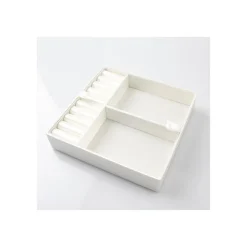 SCATOLA PORTA OGGETTI BOX GIOIELLI COSMETICI IN SIMILPELLE CON SPECCHIO BIANCO