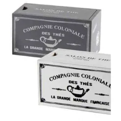 SCATOLA PORTA OGGETTI BUSTINE THE TÈ CIALDE CAFFÈ 13X7X7 CM LEGNO DECORI 738654