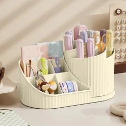 SCATOLA PORTAOGGETTI DA SCRIVANIA PORTA ROSSETTI COSMETICI CANCELLERIA PENNE PER TOLETTA