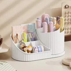 SCATOLA PORTAOGGETTI DA SCRIVANIA PORTA ROSSETTI COSMETICI CANCELLERIA PENNE PER TOLETTA