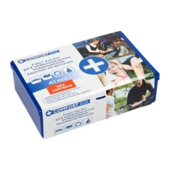 SCATOLA PRIMO PRONTO SOCCORSO KIT 41 PEZZI BOX PLASTICA VIAGGIO EMERGENZA AUTO