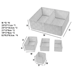 SCATOLE IN TESSUTO COMPONIBILI ORGANIZER PER BAGNO ARMADI SCAFFALI 79079 GRIGIO