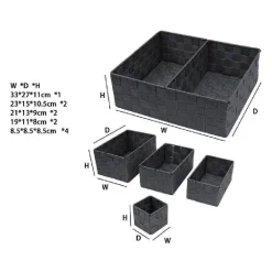 SCATOLE IN TESSUTO PORTAOGGETTI ORGANIZER PER BAGNO ARMADI SCAFFALI 79154 GRIGIO