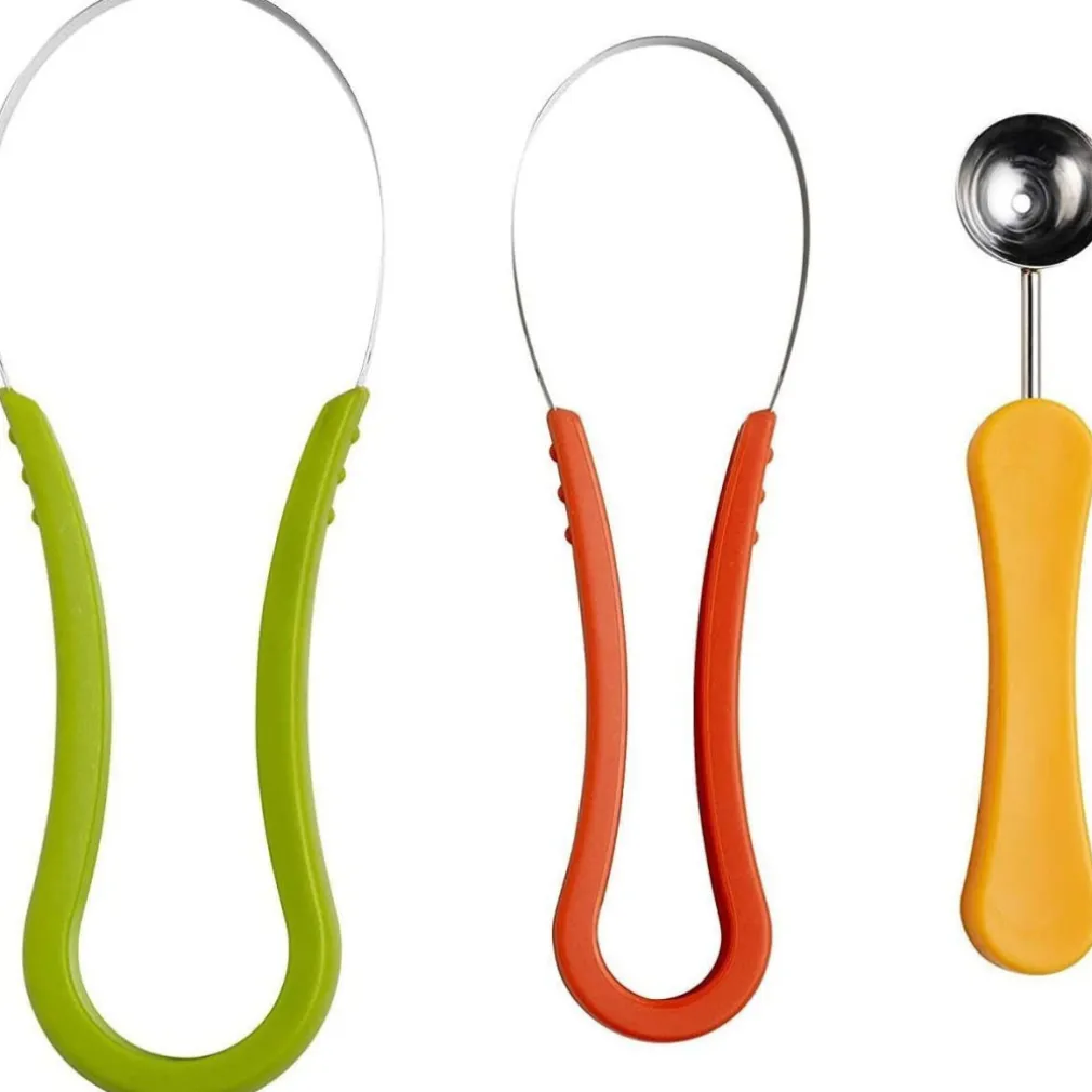 SCAVINO CUCCHIAIO MULTIFUNZIONE TAGLIO MELONE 3 IN 1 SPALLINATORE PER FRUTTA