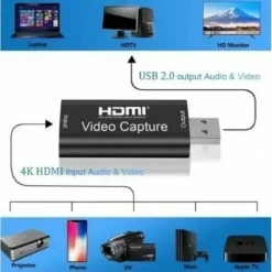 SCHEDA ACQUISIZIONE VIDEO CONNESSIONE USB HDMI VIDEO CAPTURE HD TV 4K Q-H165 PC