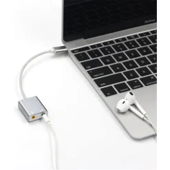 SCHEDA AUDIO ESTERNA SPLITTER PORTA TYPE-C LAPTOP A JACK CUFFIE MICROFONO Q-T98