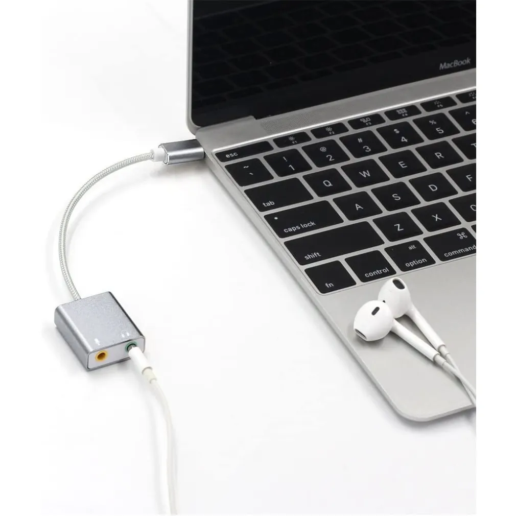 SCHEDA AUDIO ESTERNA SPLITTER PORTA TYPE-C LAPTOP A JACK CUFFIE MICROFONO Q-T98