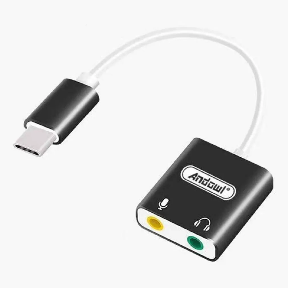 SCHEDA AUDIO ESTERNA SPLITTER PORTA TYPE-C LAPTOP A JACK CUFFIE MICROFONO Q-T98