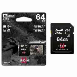 SCHEDA DI MEMORIA SD CARD 64 GB PER VIDEOCAMERE CLASSE UHS-I 3 V30 IR-S3A0-64GB
