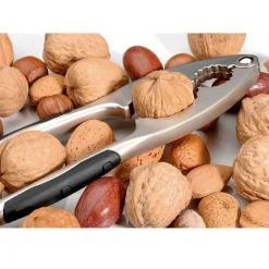 SCHIACCIANOCI ROMPINOCI IN ACCIAIO INOX SATINATO MANICO ANTISCIVOLO