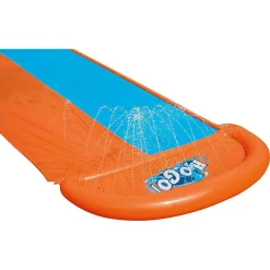 SCIVOLO DOPPIO ACQUASCIVOLO GIOCHI GIARDINO GONFIABILI CON SPRUZZI 488 CM 52328