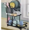 SCOLAPIATTI A RIPIANI CON VASSOIO ANTIGOCCIA BECCUCCIO PORTA UTENSILI PER LAVELLO CUCINA