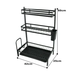 SCOLAPIATTI COLAPIATTI BASE APPOGGIO IN ACCIAIO 3 RIPIANI 42 X 25X 60 CM MJ-6014