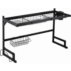 SCOLAPIATTI ORGANIZER LAVELLO IN ACCIAIO 2 LIVELLI SALVASPAZIO REGOLABILE CUCINA