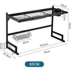 SCOLAPIATTI ORGANIZER LAVELLO IN ACCIAIO 2 LIVELLI SALVASPAZIO REGOLABILE CUCINA