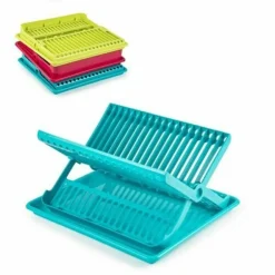 SCOLAPIATTI PIEGHEVOLE IN PLASTICA COLORATA SCOLA PIATTI ACCESSORIO DA CUCINA