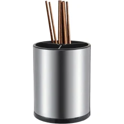 SCOLAPOSATE IN ACCIAIO ORGANIZER PER POSATE CONTENITORE ROTONDO PORTAUTENSILI DA CUCINA