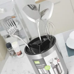 SCOLAPOSATE IN ACCIAIO ORGANIZER PER POSATE CONTENITORE ROTONDO PORTAUTENSILI DA CUCINA