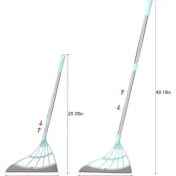 SCOPA PIEGHEVOLE 2 IN 1 TERGIVETRO MOP IN SILICONE SPAZZA E LAVA PAVIMENTI VETRI
