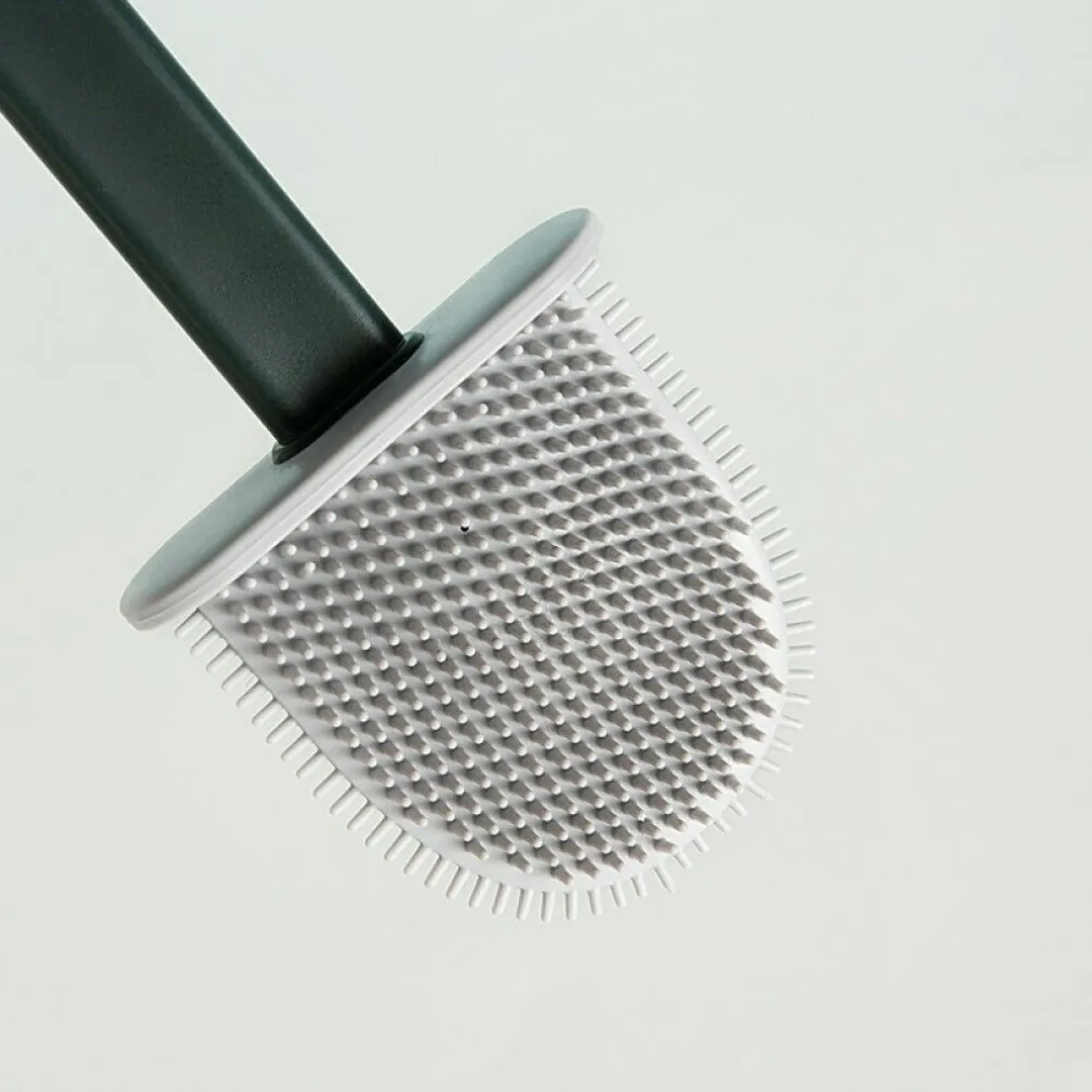 SCOPINO PER WC BAGNO SPAZZOLA PER PULIZIA IN SILICONE CON PORTASCOPINO DA MURO