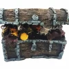 SCRIGNO TESORO PIRATI GRANDE 11x7x9CM ORNAMENTO PER ACQUARIO DECORAZIONI PIETRA