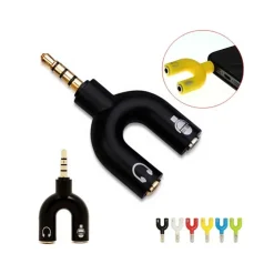 SDOPPIATORE MICROFONO CUFFIA HEADPHONE SPLITTER JACK 3.5 MM SMATPHONE PC