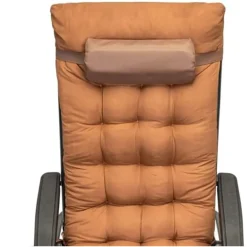 SDRAIO CON CUSCINO IMBOTTITO MARRONE IN TEXTILENE POLTRONA RELAX TERRAZZO GIARDINO 483005