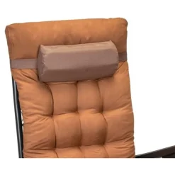 SDRAIO CON CUSCINO IMBOTTITO MARRONE IN TEXTILENE POLTRONA RELAX TERRAZZO GIARDINO 483005