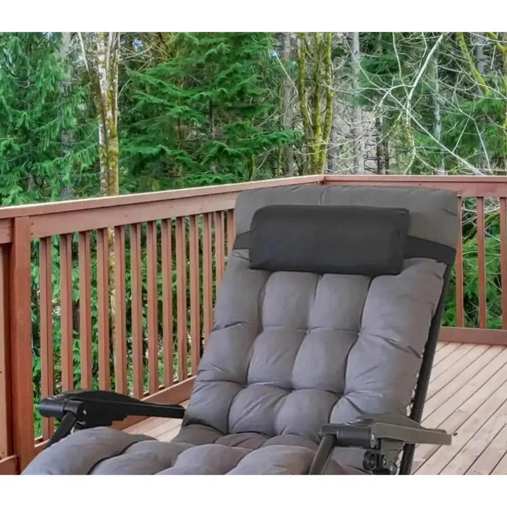 SDRAIO CON CUSCINO IMBOTTITO NERO IN TEXTILENE POLTRONA RELAX TERRAZZO GIARDINO 483004