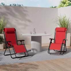 SDRAIO SEDIA IN TEXTILENE ROSSO PIEGHEVOLE MULTIPOSIZIONE RECLINABILE GIARDINO 221001