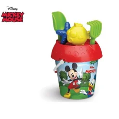 SECCHIELLO 18CM MICKEY CON FORMINE ACCESSORI GIOCHI MARE BAMBINI BUCKET 689009A