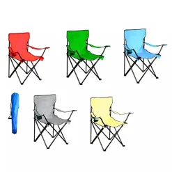 SEDIA PIEGHEVOLE CON PORTABICCHIERE DA PESCA CAMPEGGIO MARE SPIAGGIA TINTA UNITA 285006