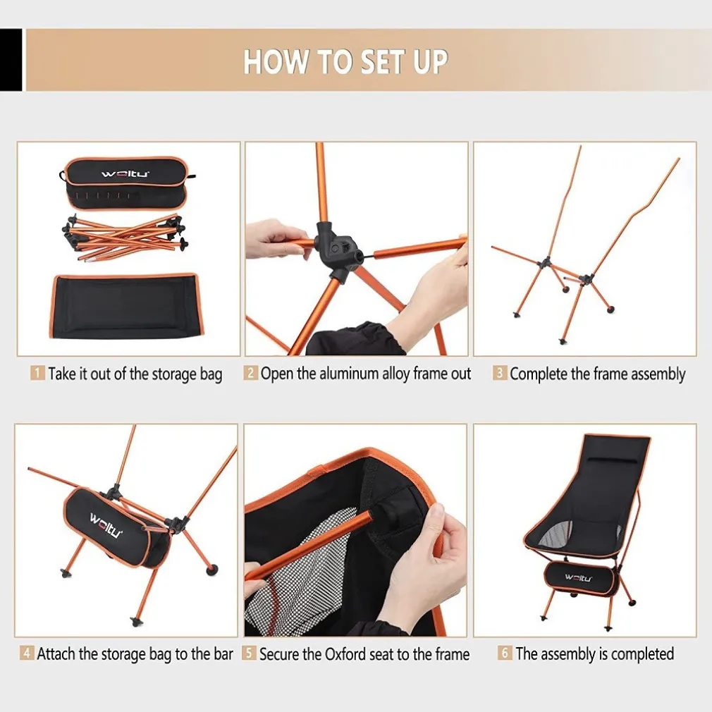 SEDIA PIEGHEVOLE DA CAMPEGGIO PESCA IMPERMEABILE PORTATILE CARICO 140KG TESSUTO