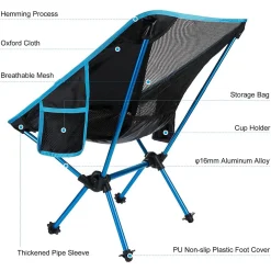 SEDIA PIEGHEVOLE DA CAMPEGGIO CON BORSA PORTATILE SPIAGGIA PESCA PICNIC GIARDINO