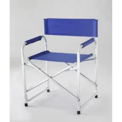 SEDIA REGISTA BLU PIEGHEVOLE IN FERRO PER CAMPEGGIO MARE SPIAGGIA GIARDINO 285007