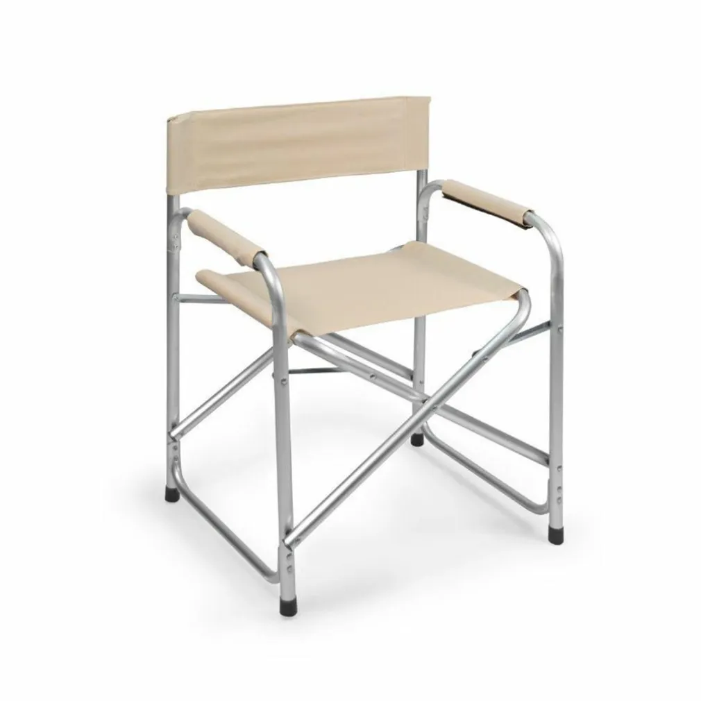 SEDIA REGISTA CREMA IN ALLUMINIO PER MARE PESCA SPIAGGIA GIARDINO PIEGHEVOLE 490006