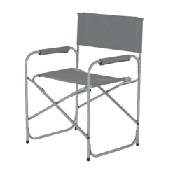 SEDIA REGISTA GRIGIA PIEGHEVOLE IN FERRO PER CAMPEGGIO MARE SPIAGGIA GIARDINO 285016