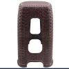 SEDIA SGABELLO IN PLASTICA INTERNI ESTERNI MULTIUSO CASA 30X30X45CM RATTAN
