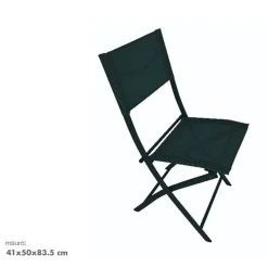 SEDIA SHARM IN FERRO TEXTILENE POLIPROPILENE NERA 41X50X83.5 CM PIEGHEVOLE 529006